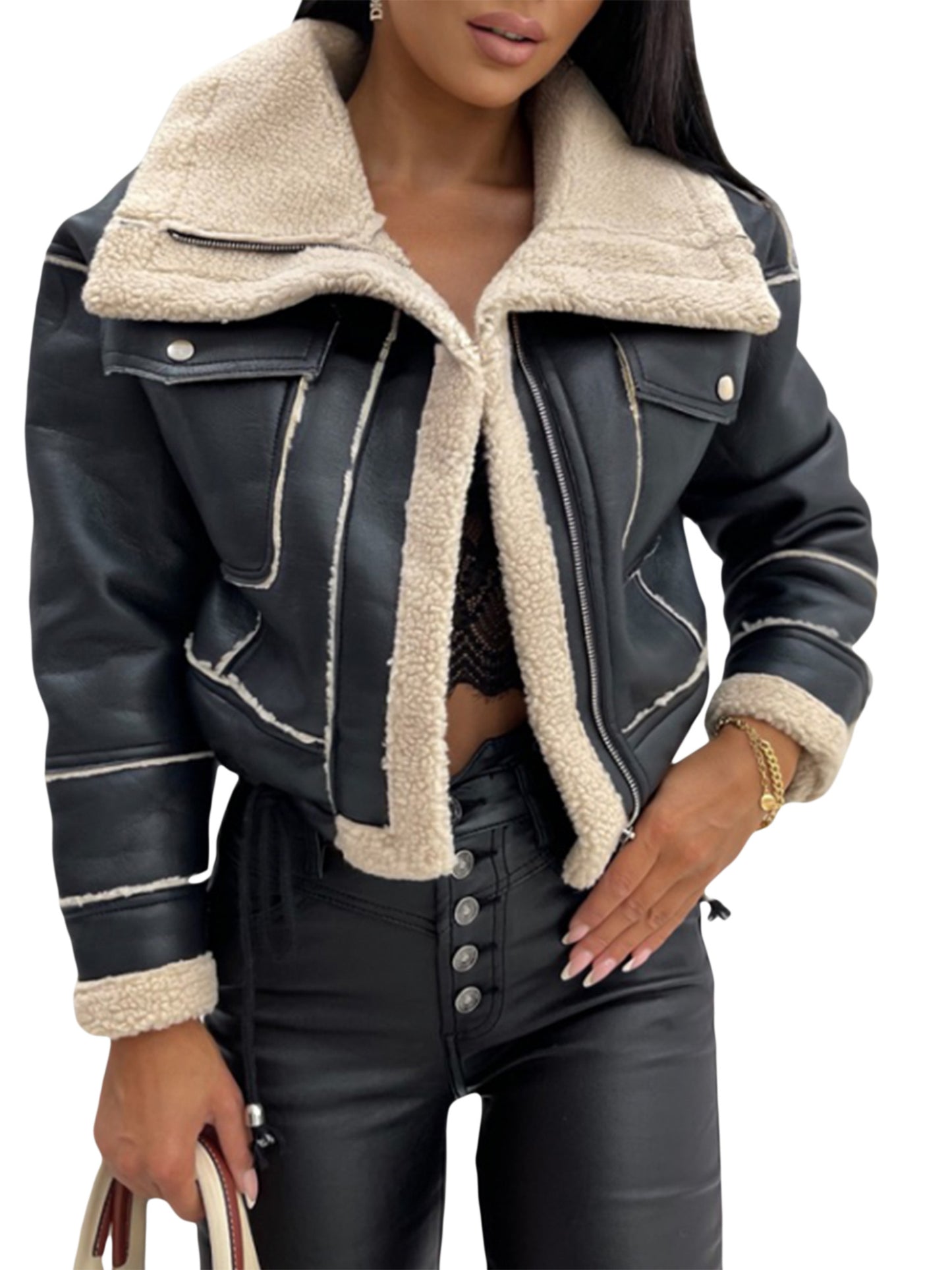 Women Winter Jacket, Long Sleeve Zipper Closure