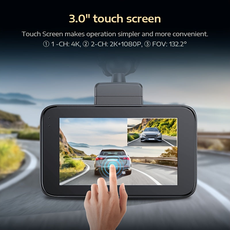 Dual Dash Cam,  Built-in WiFi & GPS