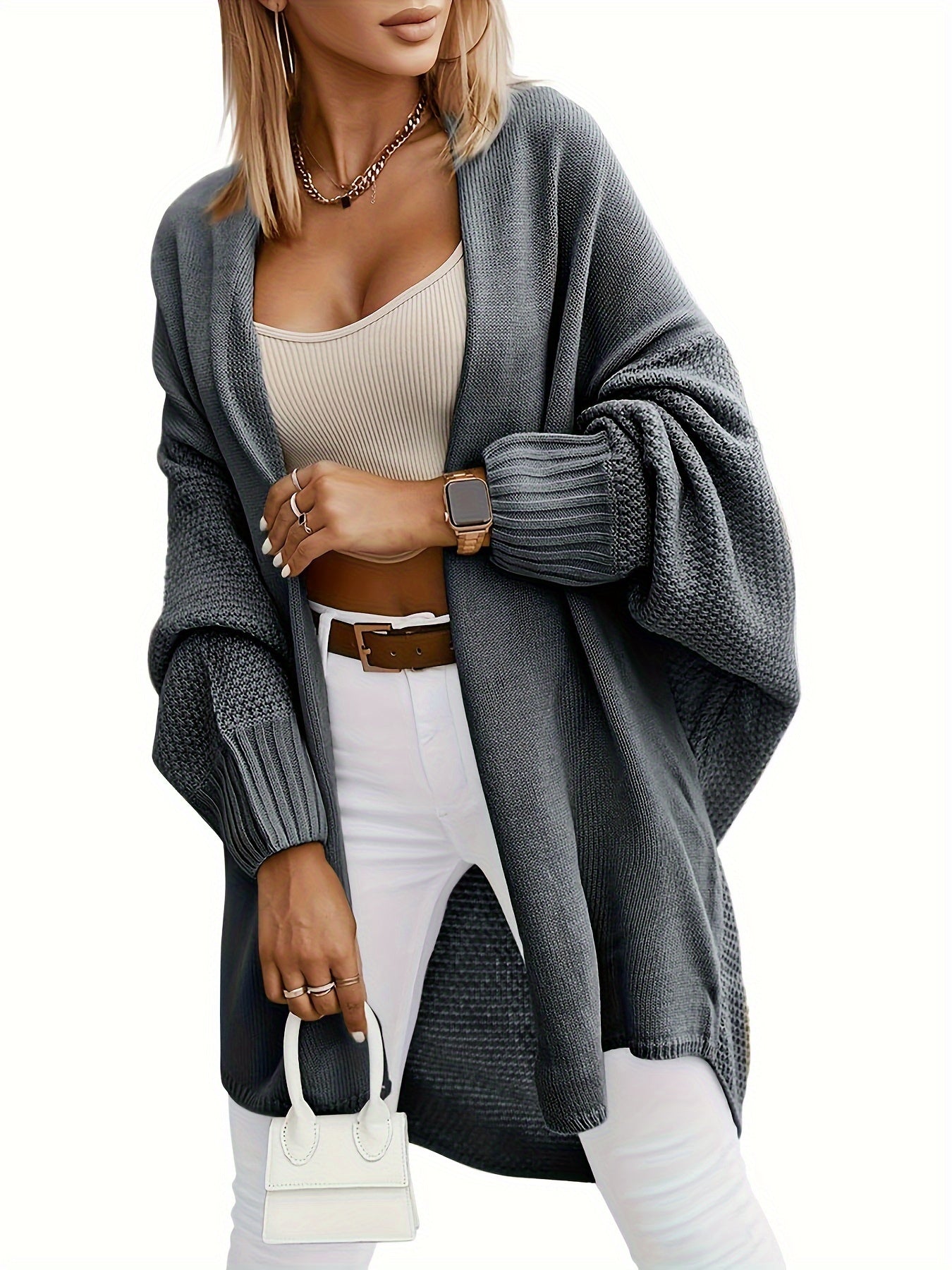 Women's  Batwing Sleeve Oversized Long Cardigan Sweaters