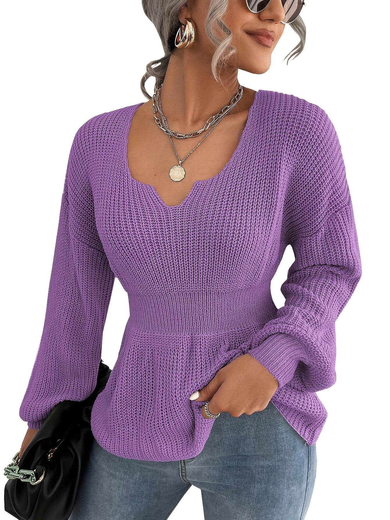 Women's V Neck Sweaters Fall Trendy