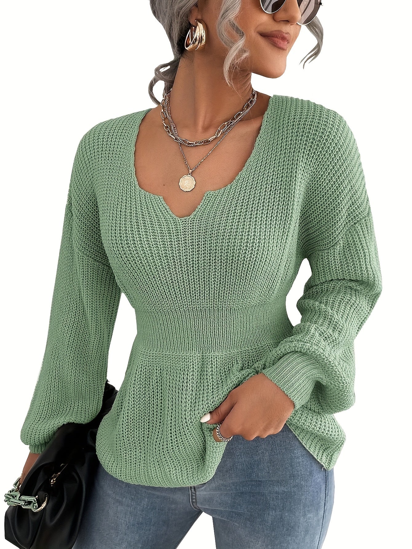 Women's V Neck Sweaters Fall Trendy