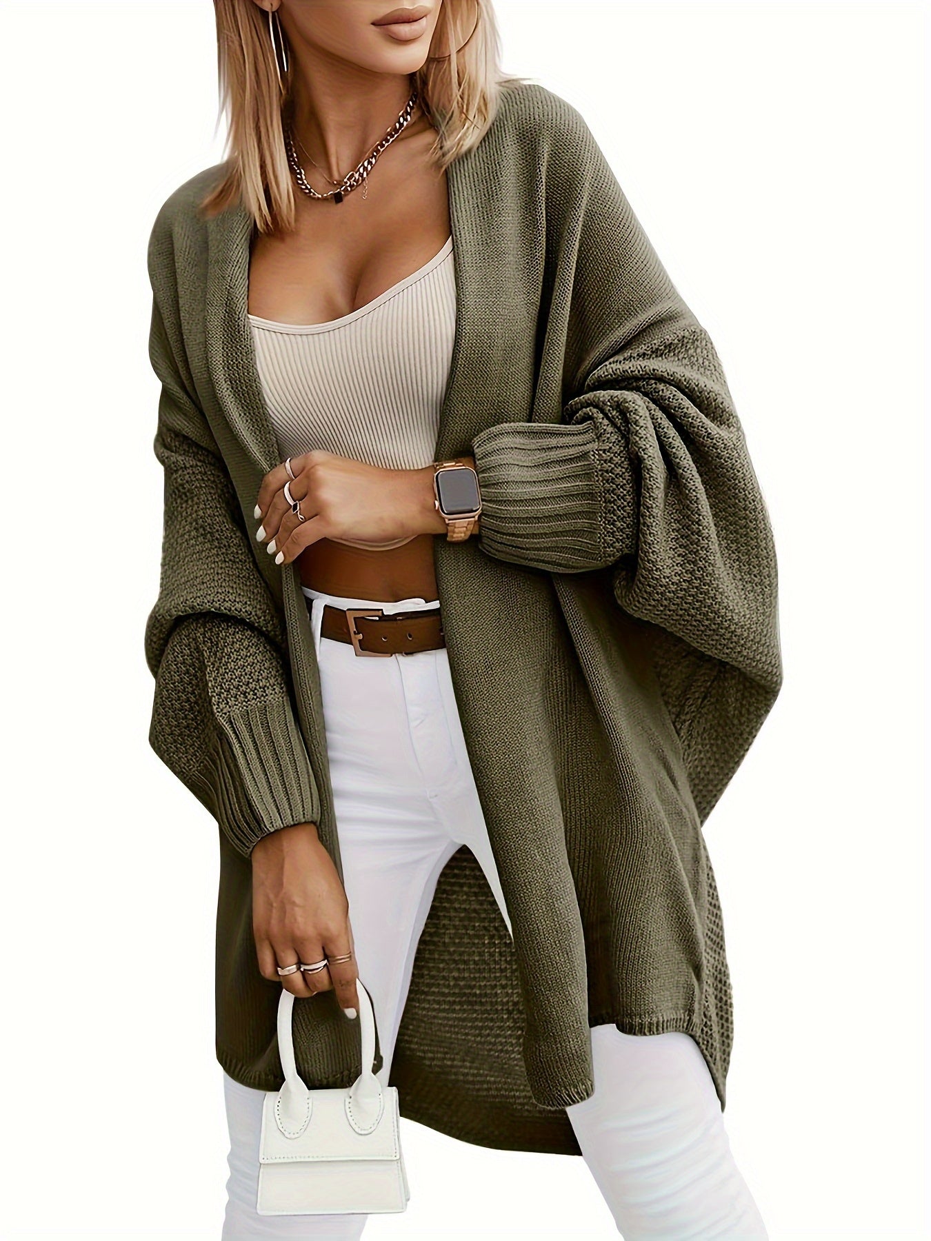 Women's  Batwing Sleeve Oversized Long Cardigan Sweaters