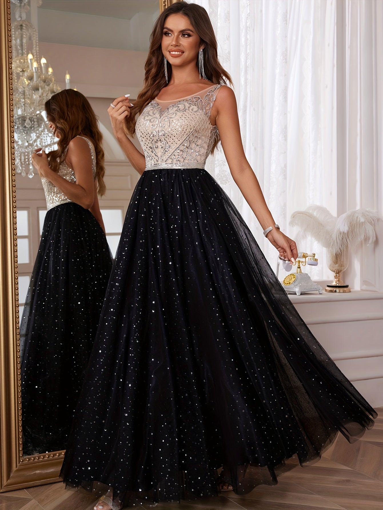 Long Luxury Hand Beading Formal Evening Dresses