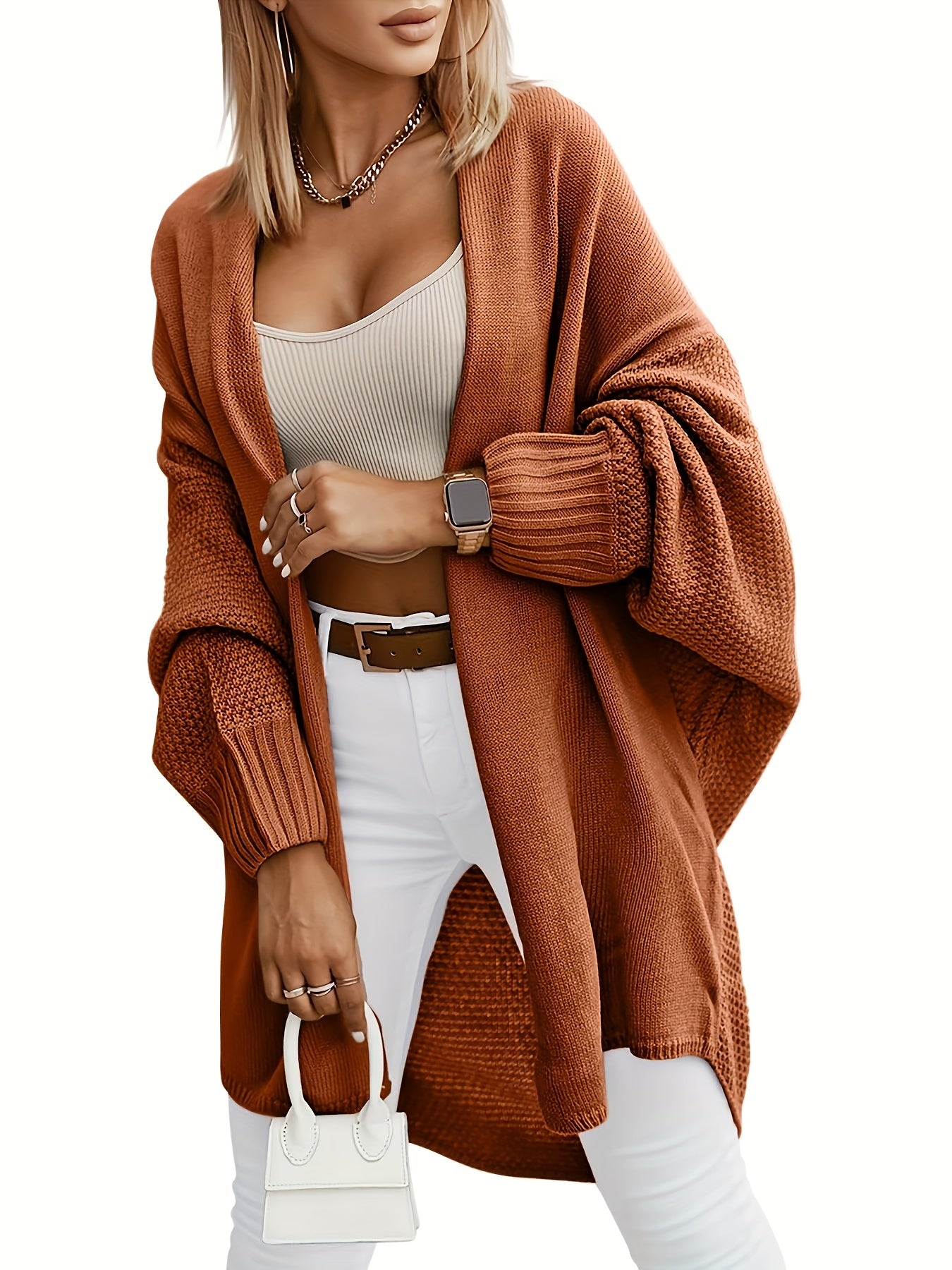 Women's  Batwing Sleeve Oversized Long Cardigan Sweaters