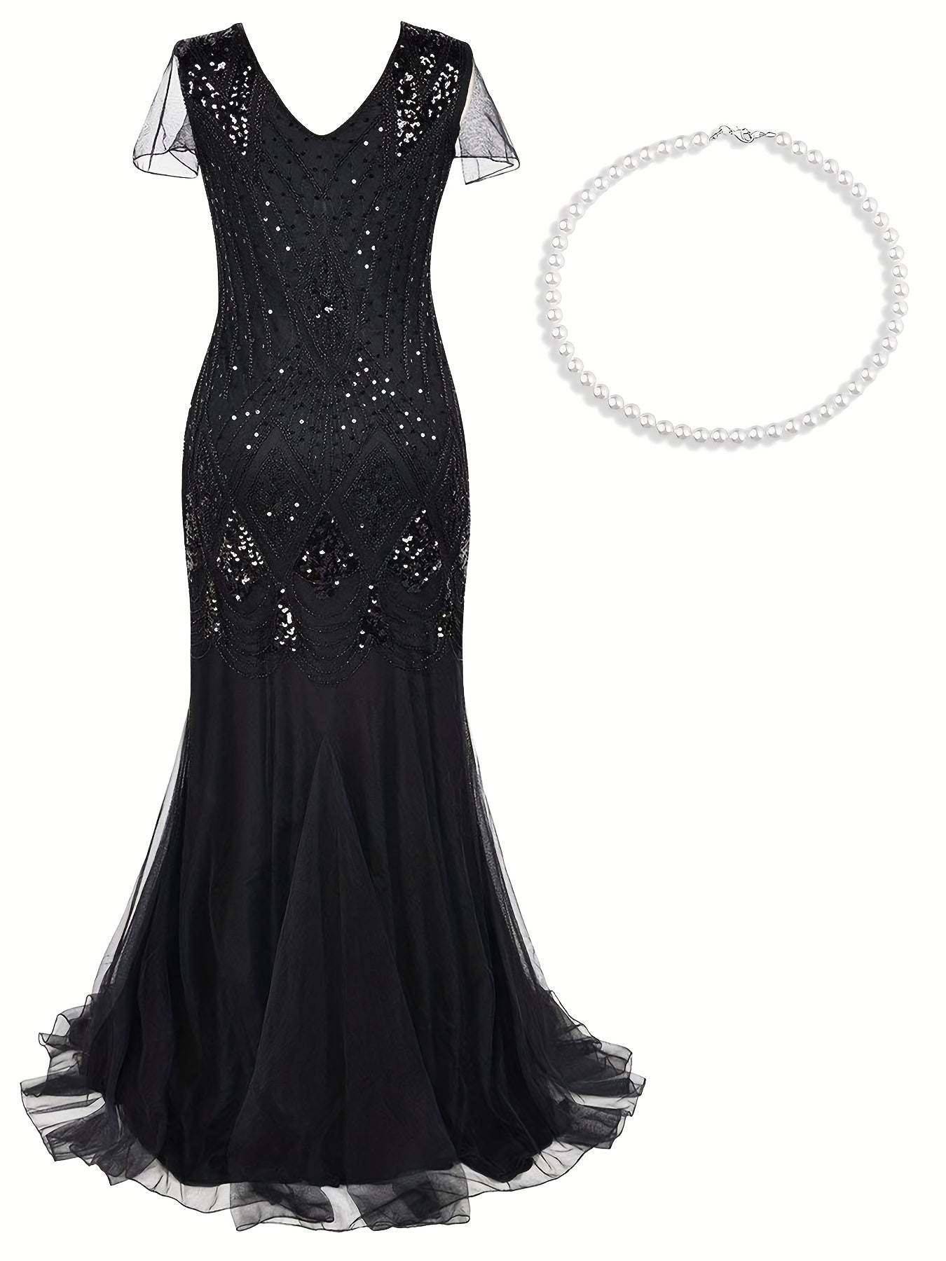 Plus Size Sequin 1920s Flapper Dress