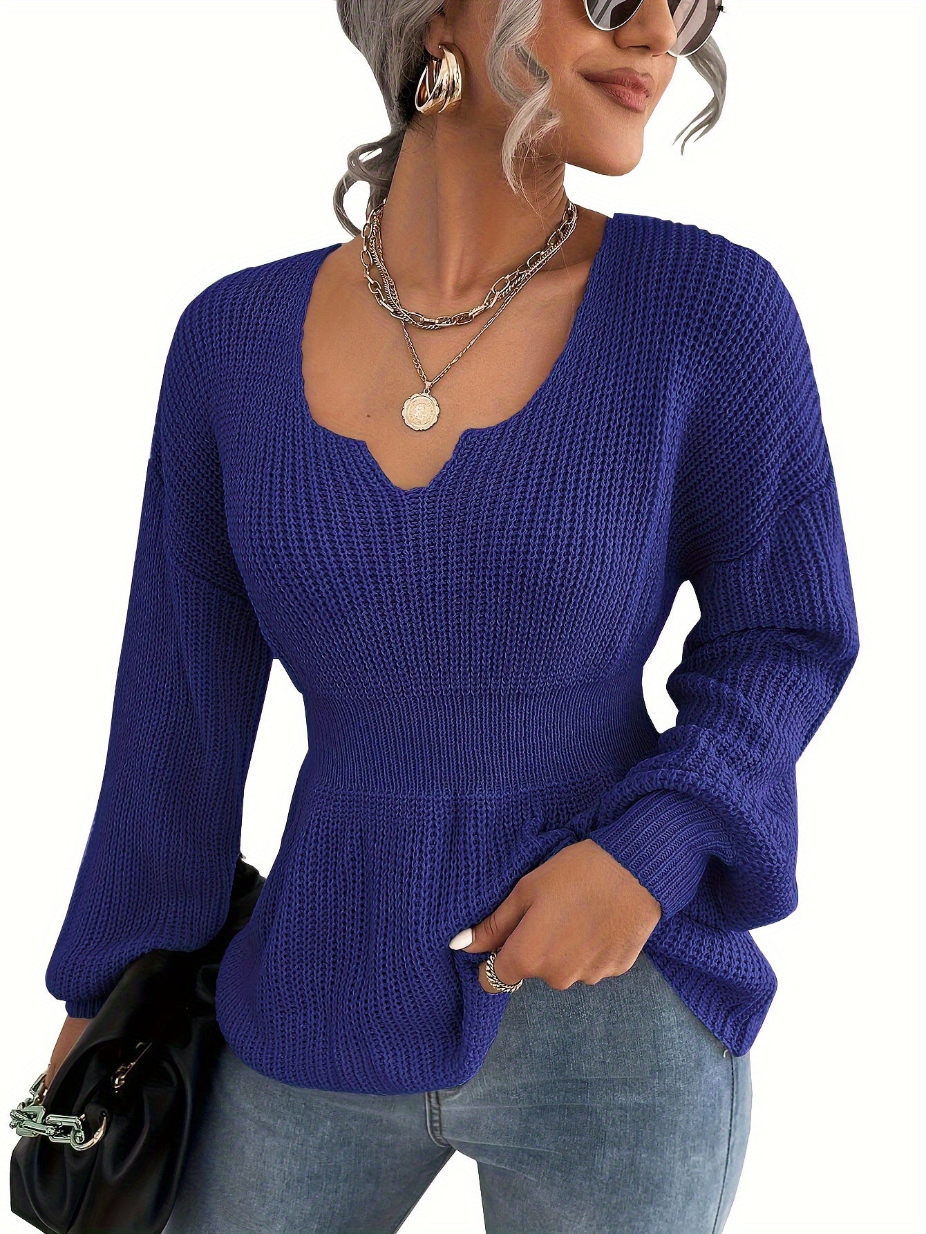 Women's V Neck Sweaters Fall Trendy