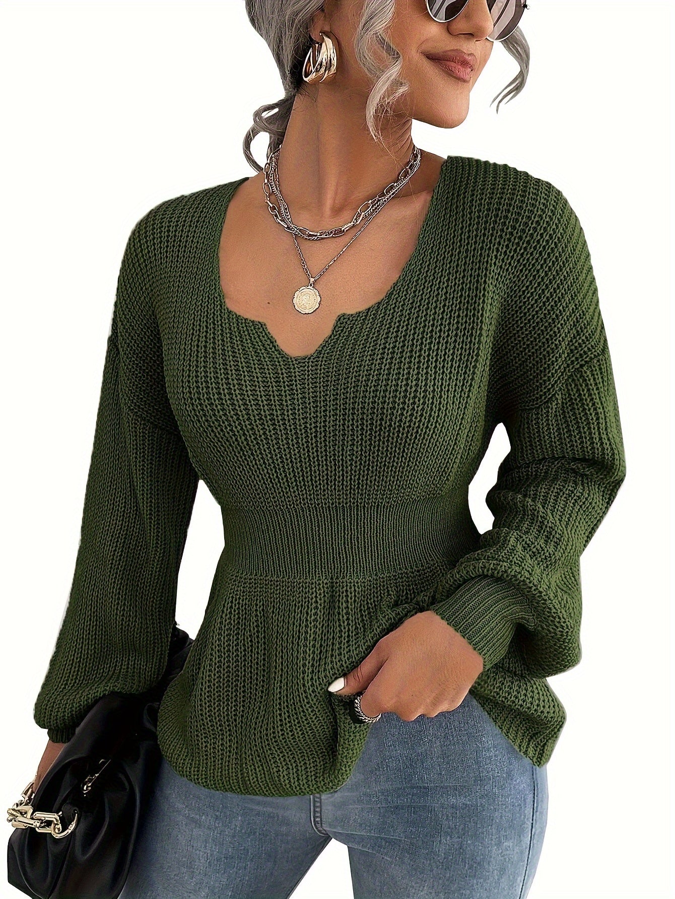 Women's V Neck Sweaters Fall Trendy