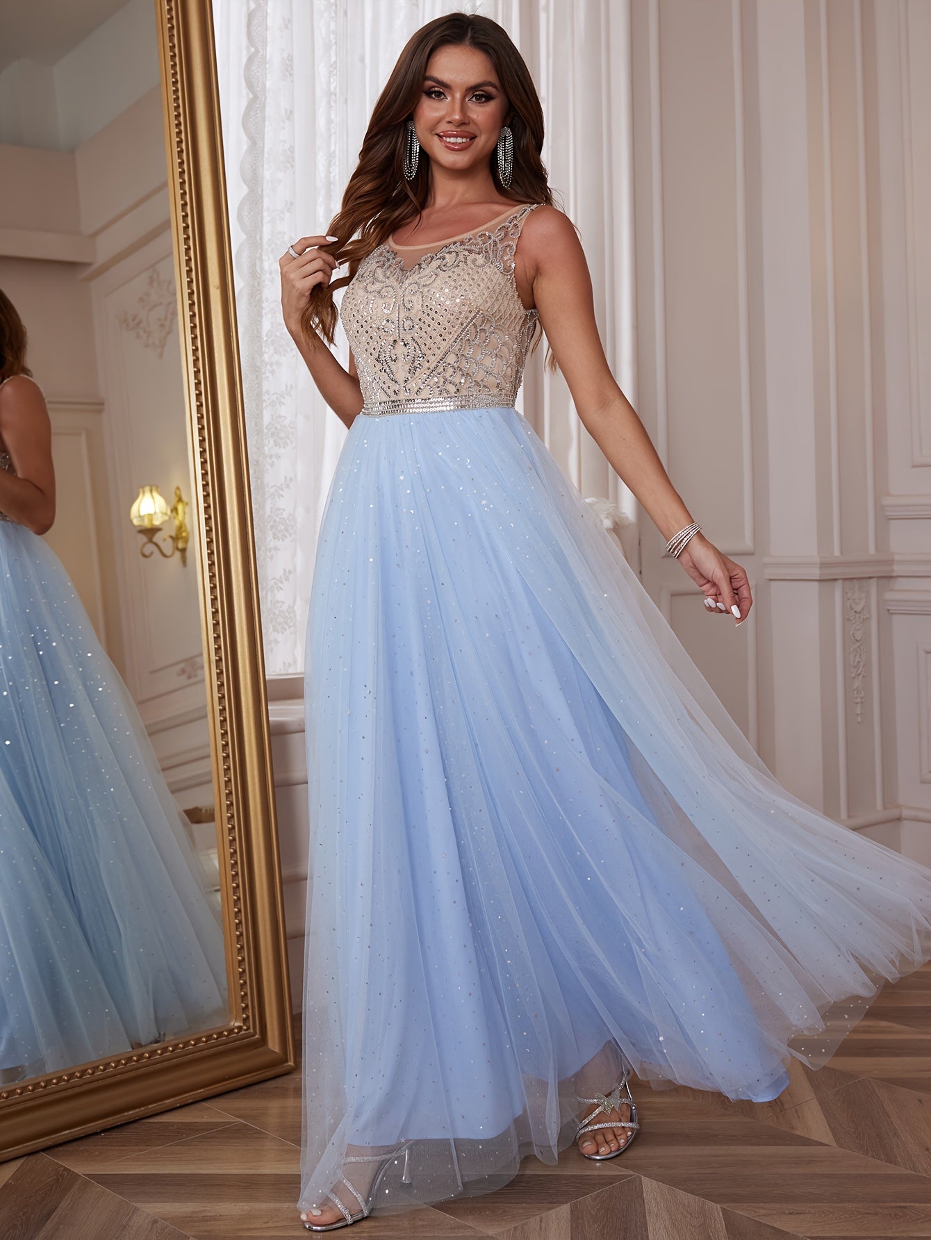 Long Luxury Hand Beading Formal Evening Dresses