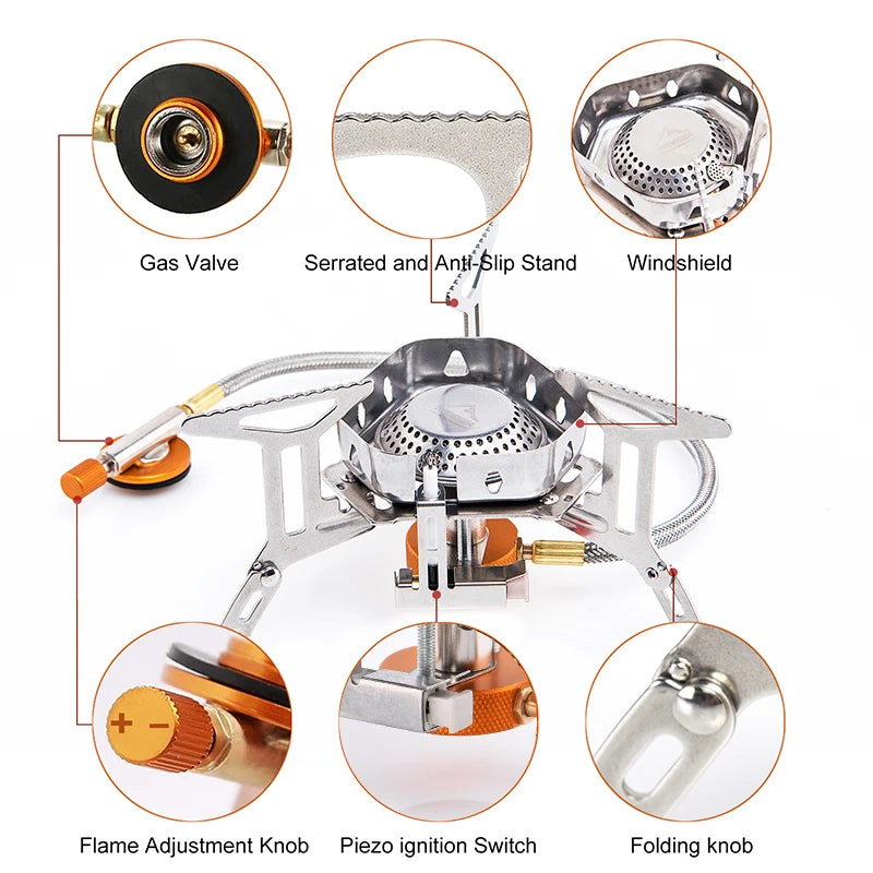 Wind Proof Gas Burner Outdoor Strong Fire Stove - All About Variety