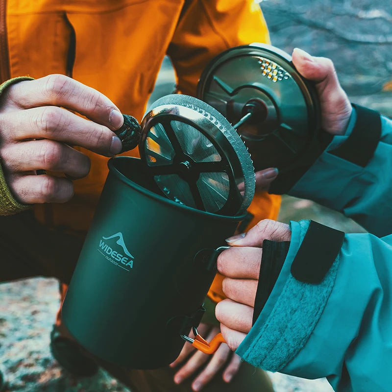 Camping Coffee Pot with French Press