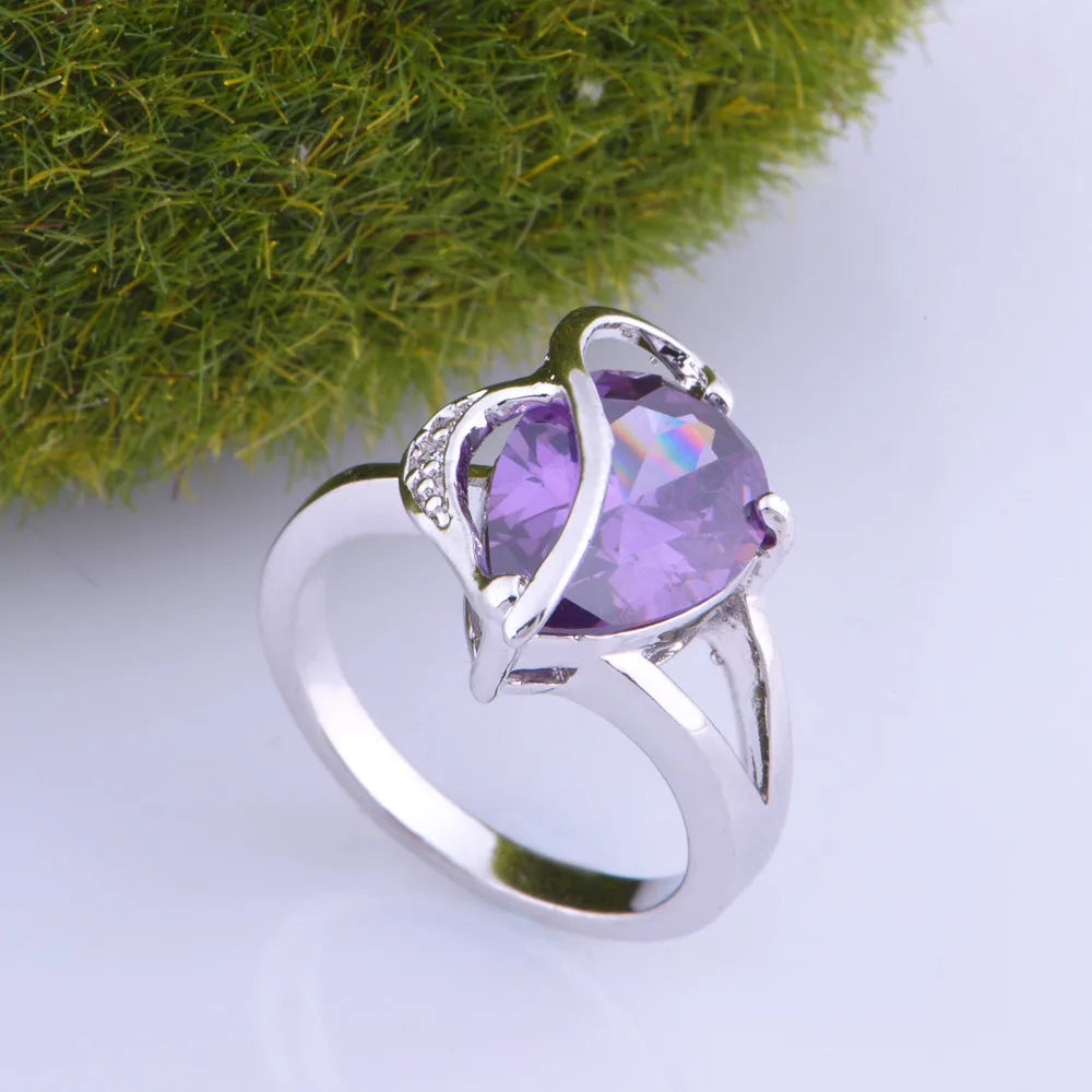 Silver Crystal Jewelry Rings for Women