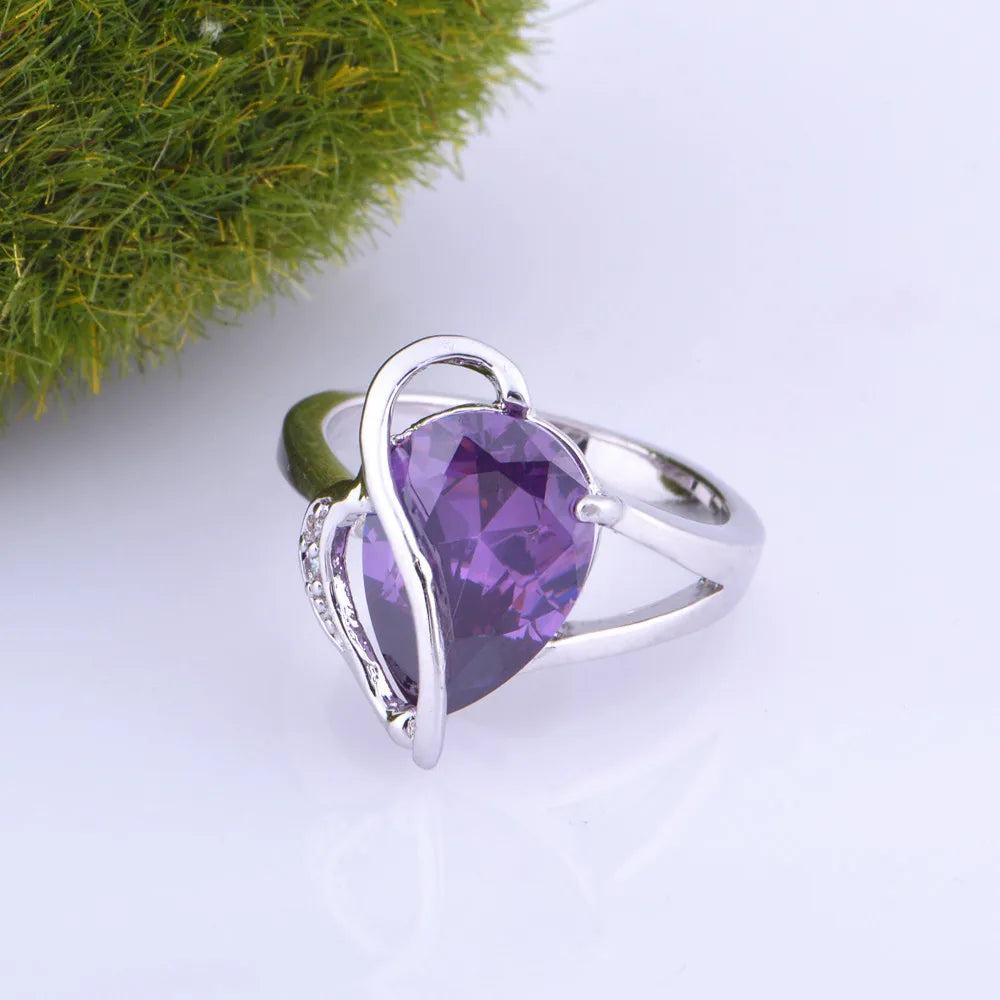 Silver Crystal Jewelry Rings for Women