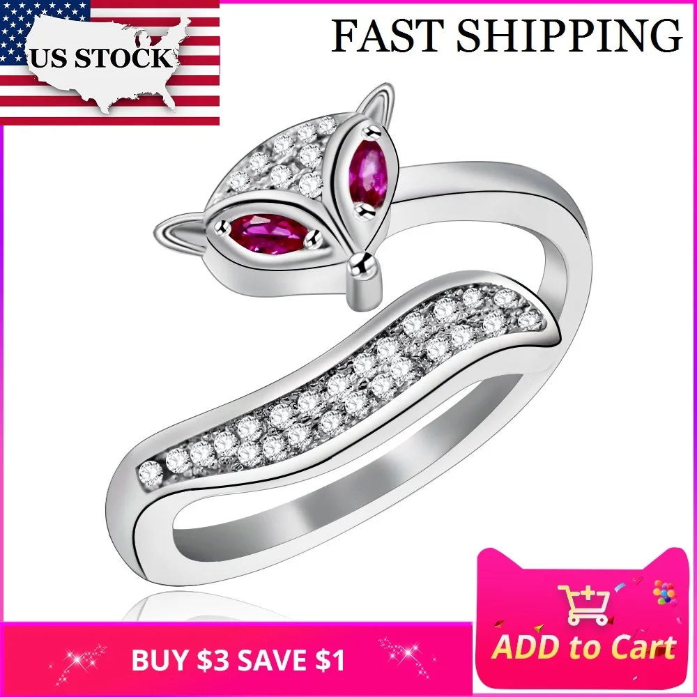 Pink Fox Rings for Women