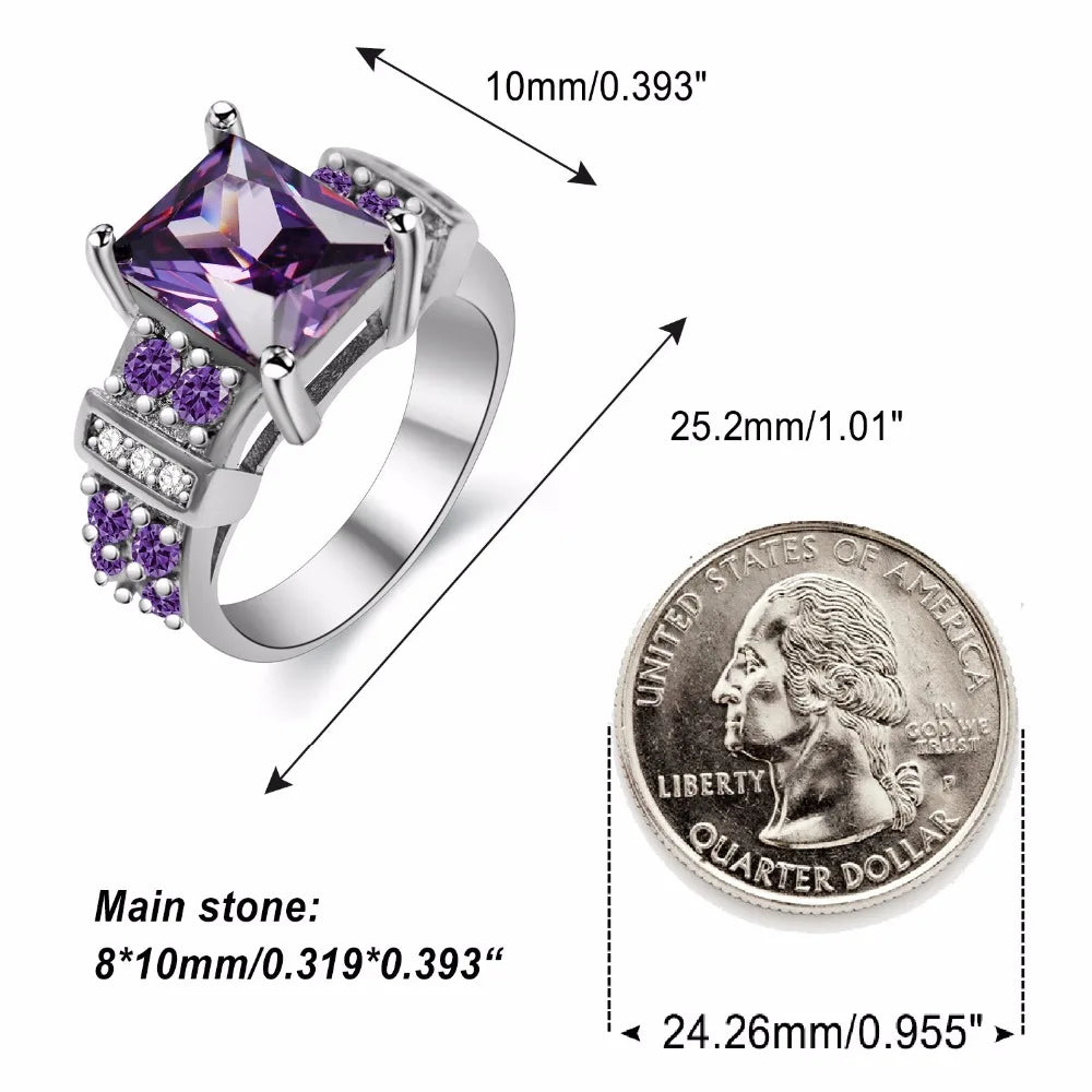 Cubic Zirconia Purple Ring