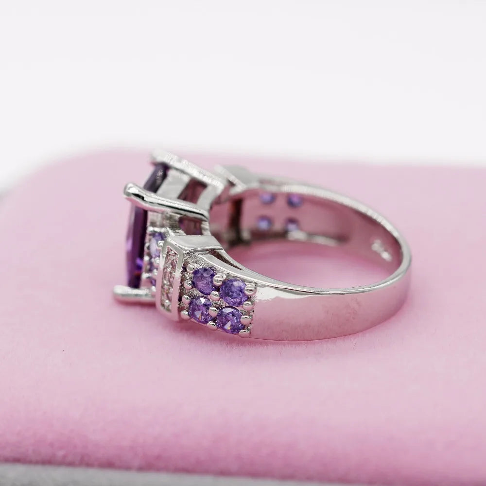 Cubic Zirconia Purple Ring