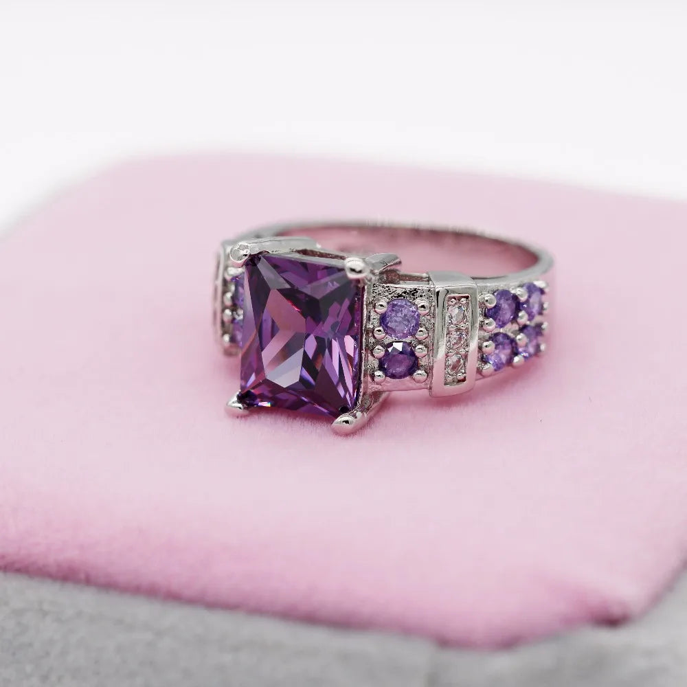 Cubic Zirconia Purple Ring