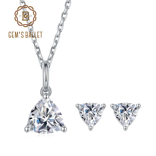 Triangle Moissanite Jewelry Set for Women