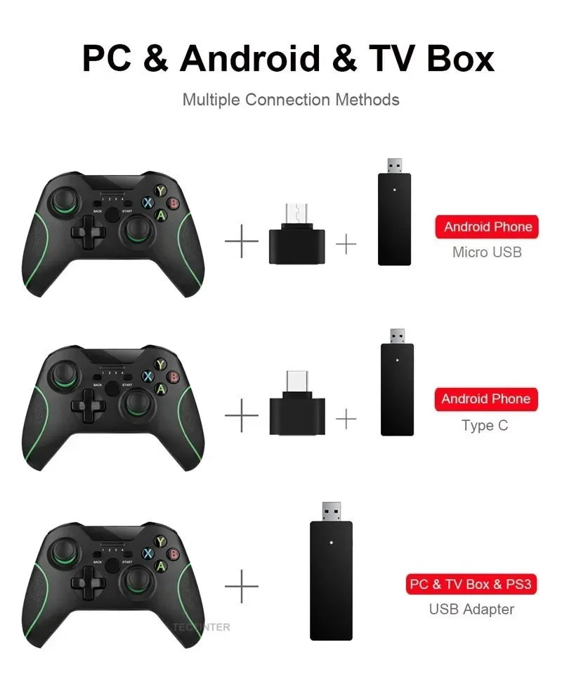 Wireless Gamepad Controller for PC with Dual Vibration