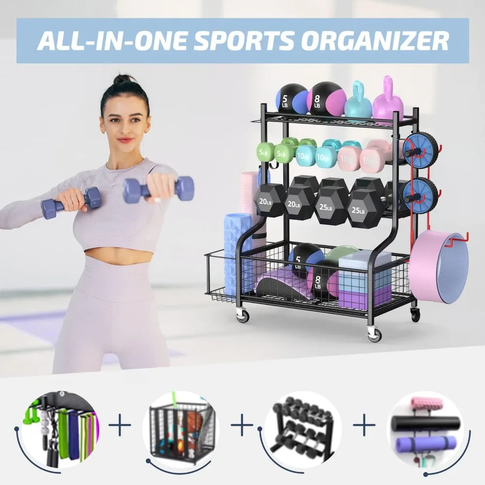 Gym Storage for Dumbbells Kettlebells Yoga Mat - All About Variety