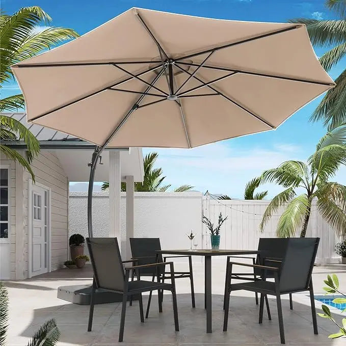 Outdoor Patio Parasol  Umbrella with 360° Swivel Design, - All About Variety