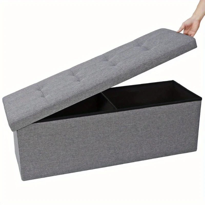  43'' Storage Ottoman, Padded Seat with Divider