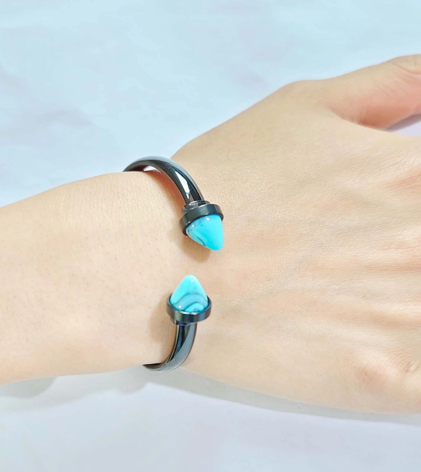 Stainless steel bracelet turquoise high-end jewelry set