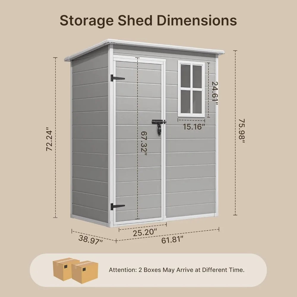 Outdoor Resin Storage Shed 5x3 FT