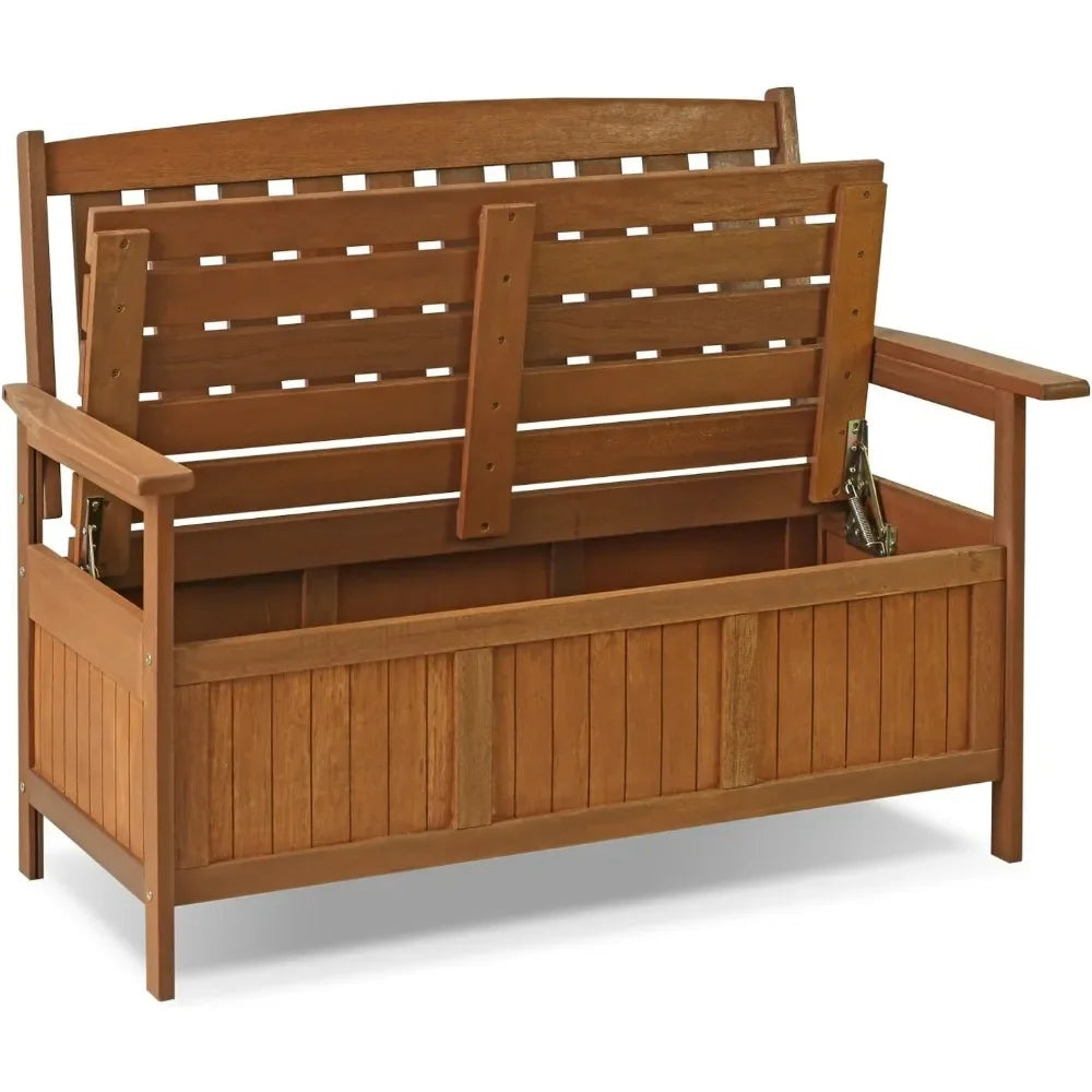 Hardwood Patio Furniture Bench Storage Box - All About Variety