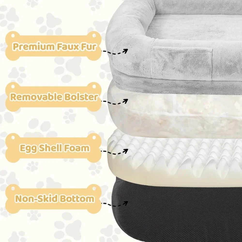 71"  Dog Bed, Removable Cover, Washable, Waterproof, Orthopedic