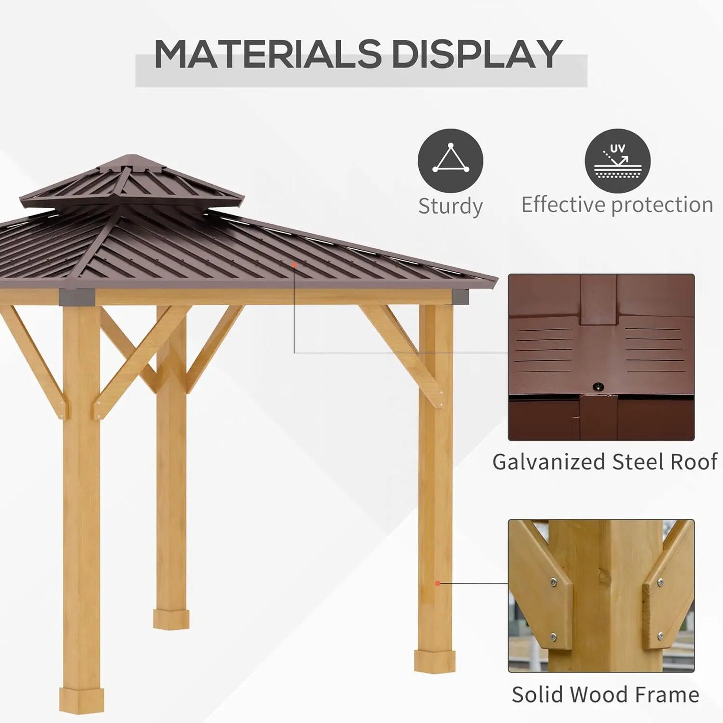 10' x 10' Hardtop Gazebo with Galvanized Steel Double Roof