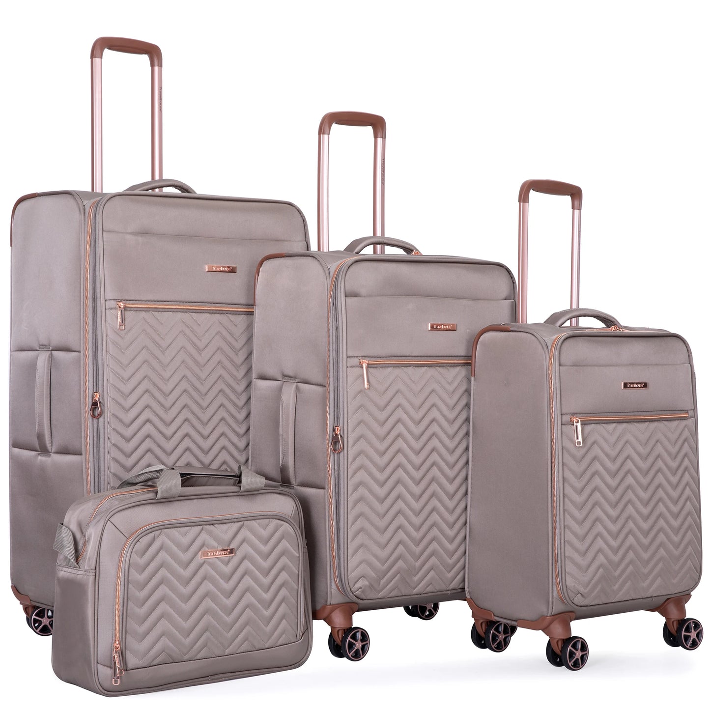 4 Piece Luggage Set Softside Expandable Lightweight