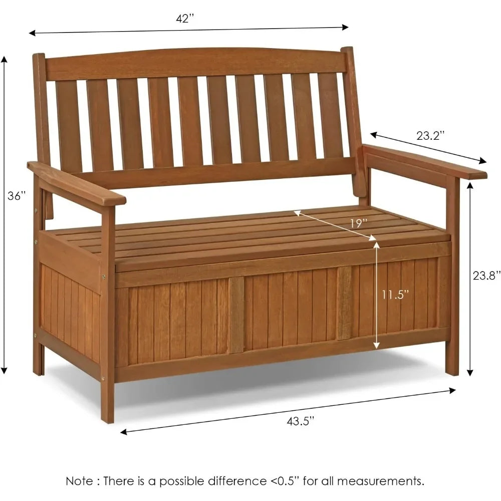 Hardwood Patio Furniture Bench Storage Box - All About Variety