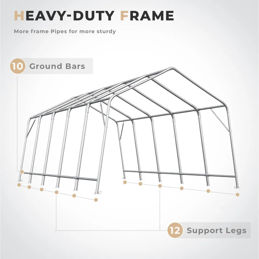 13 X 20 FT Heavy Duty Portable Carport Garage