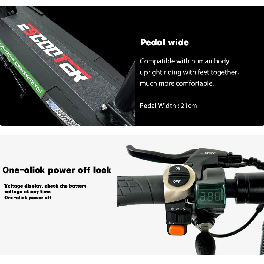 800W Power Portable Escooter with Off-Road Tire