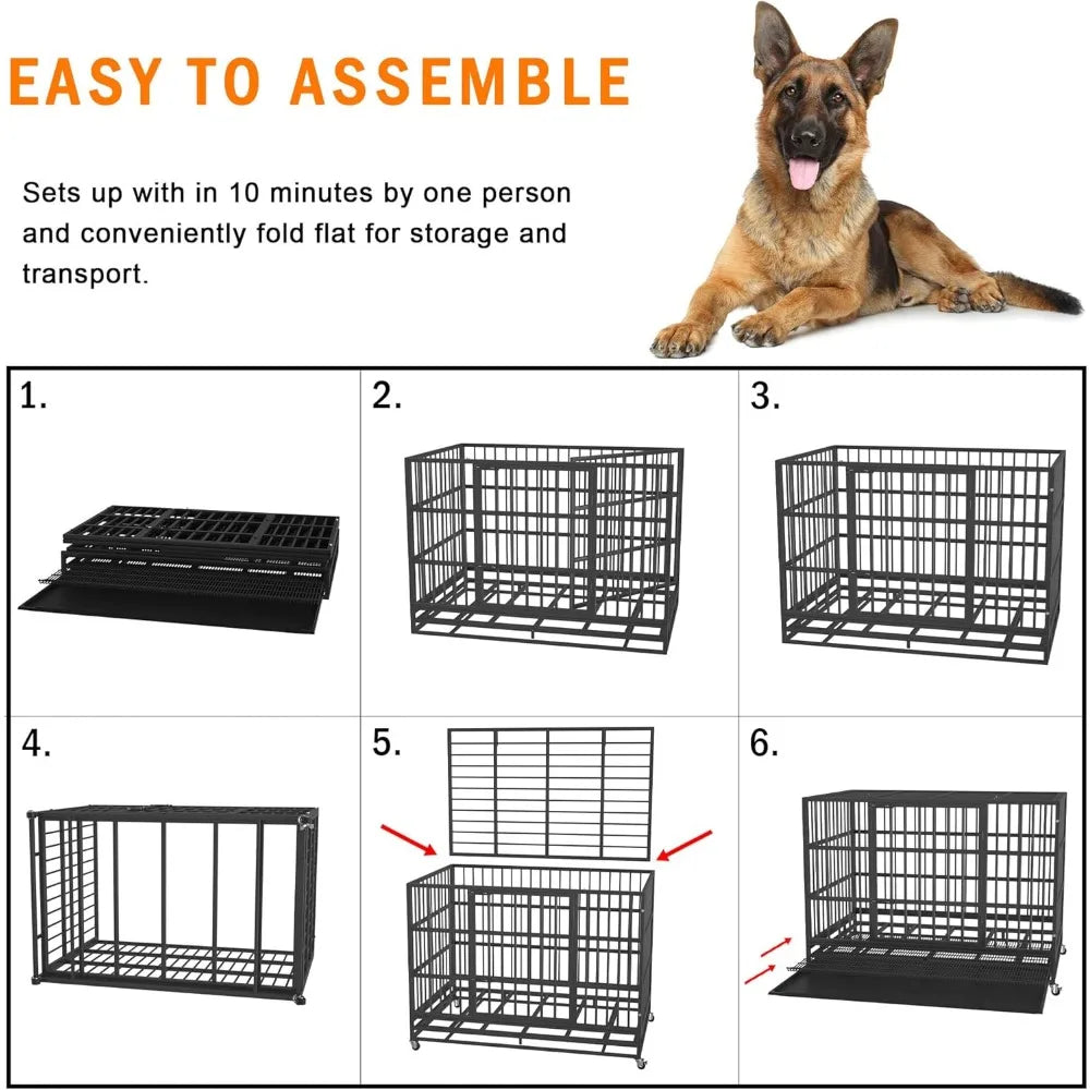 Heavy Duty Escape-Proof Dog Kennel for Large Dogs