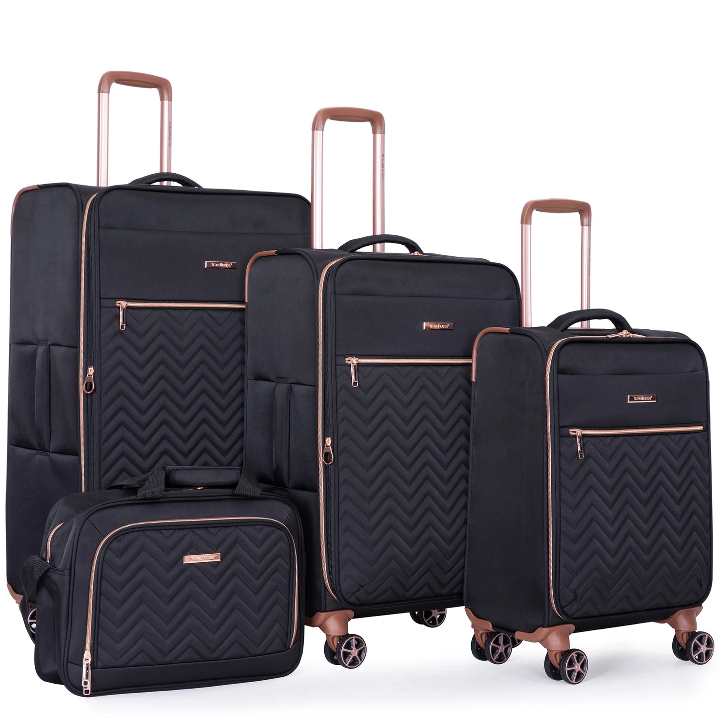 4 Piece Luggage Set Softside Expandable Lightweight