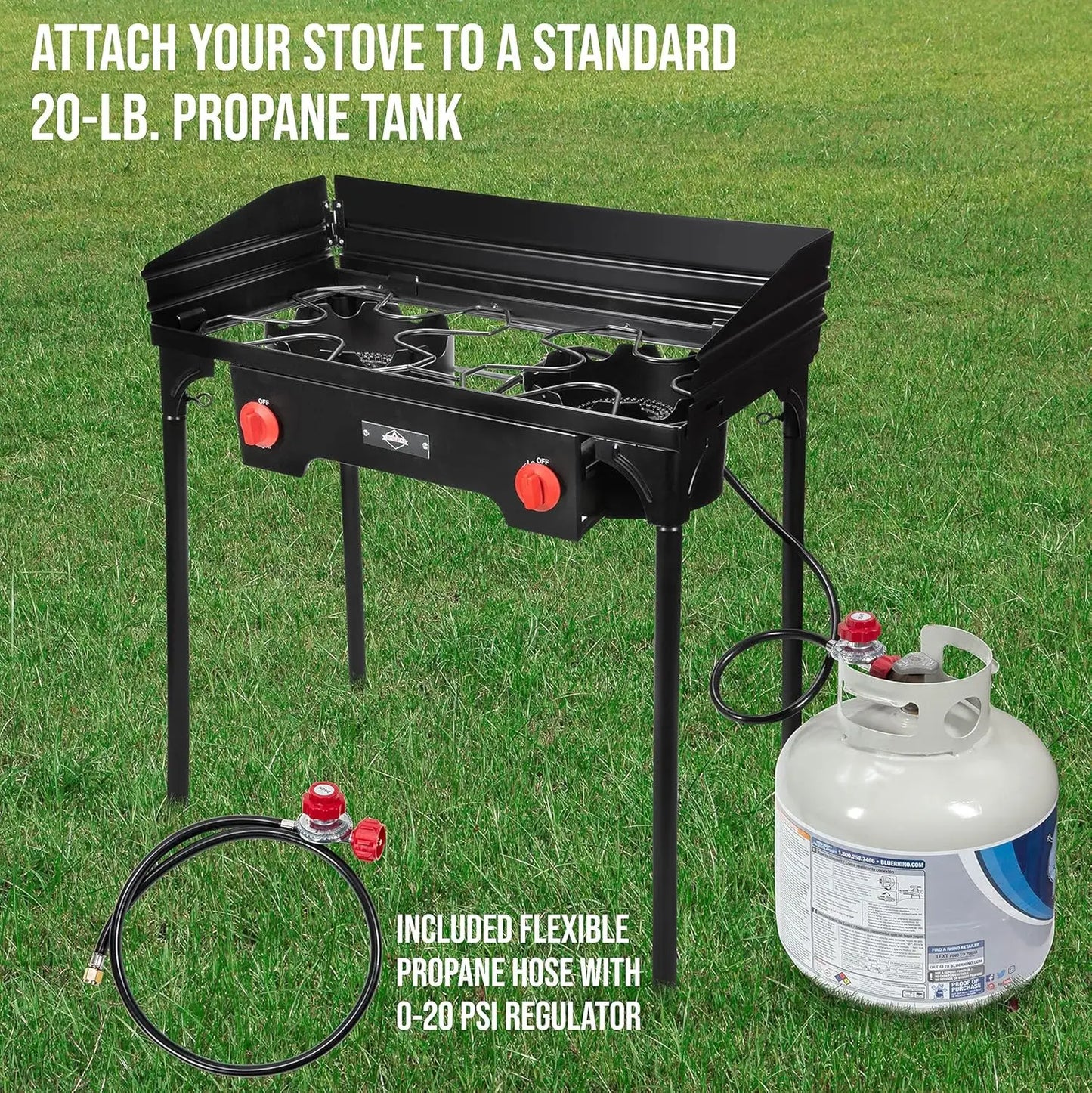 150,000 BTU Portable Propane Cooktop w/ Removable Legs