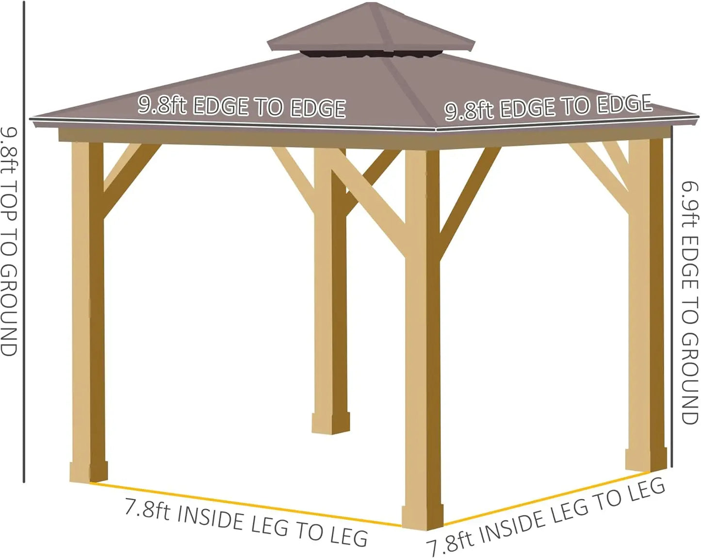 10' x 10' Hardtop Gazebo with Galvanized Steel Double Roof