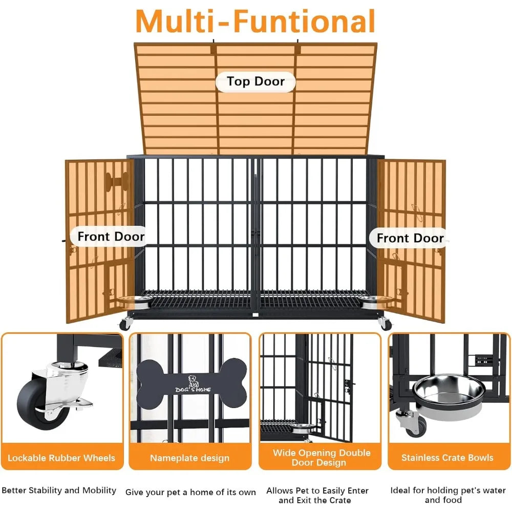 42 Inch All Metal  Stackable Dog Kennel