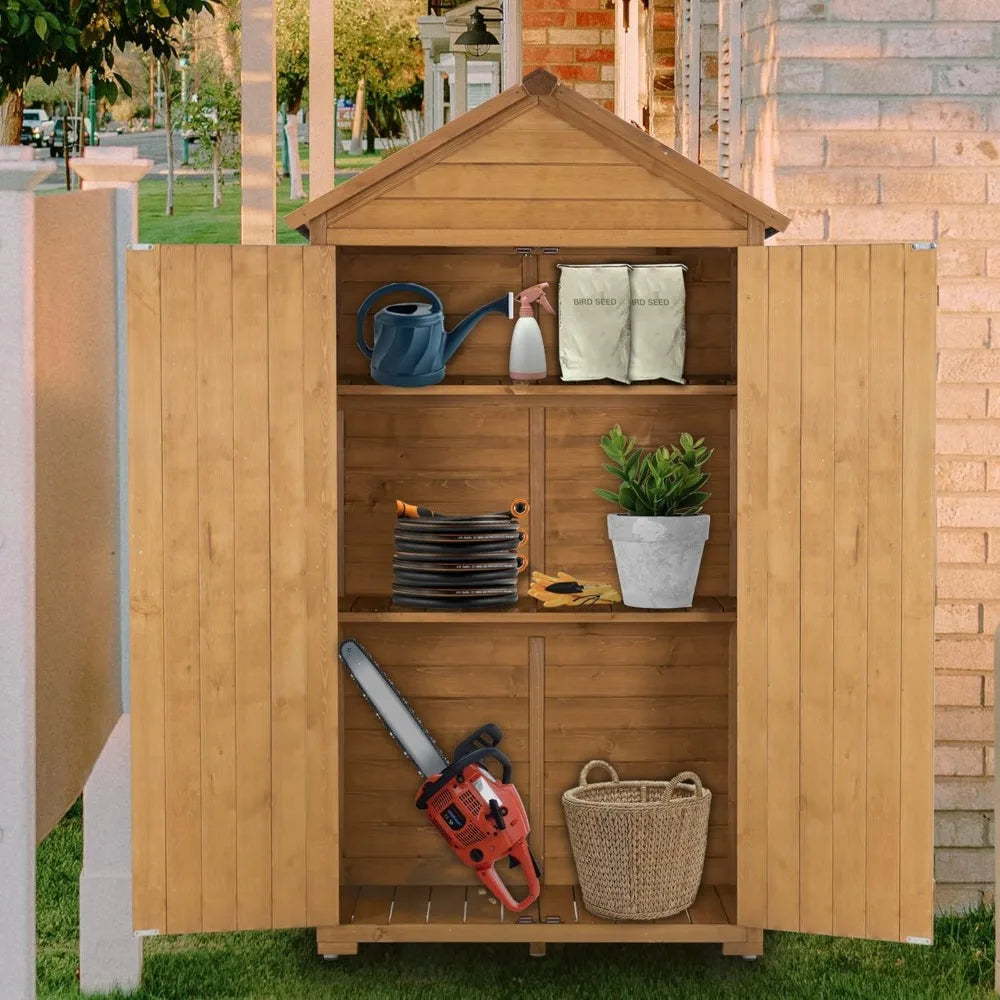 Outdoor Storage Cabinet with Shelves and Latch