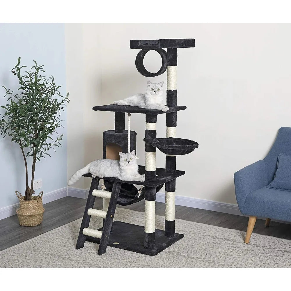 62-Inch Cat Tree, Multi-purpose All-in-one - All About Variety