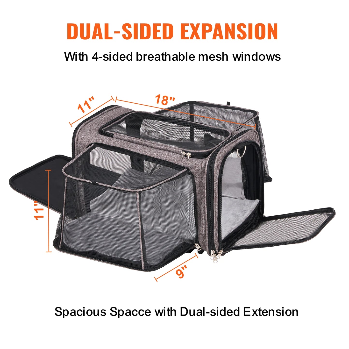 Pet Carrier Breathable with Telescopic Handle Wheels