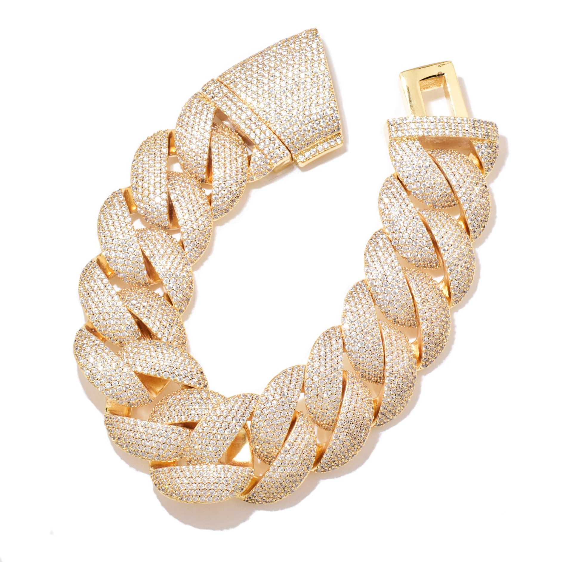 Men's Chain Coper Zircon Gold Color Thick Link - All About Variety