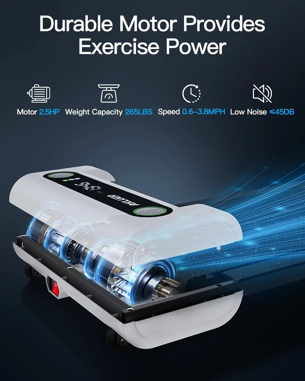 2.5HP Under Desk Treadmill with Remote Control