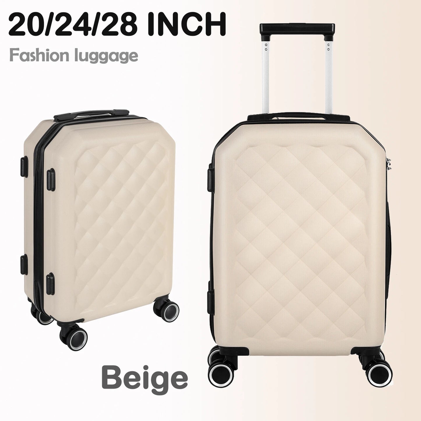 3 Pieces Luggage Set Softside Travel Suitcase