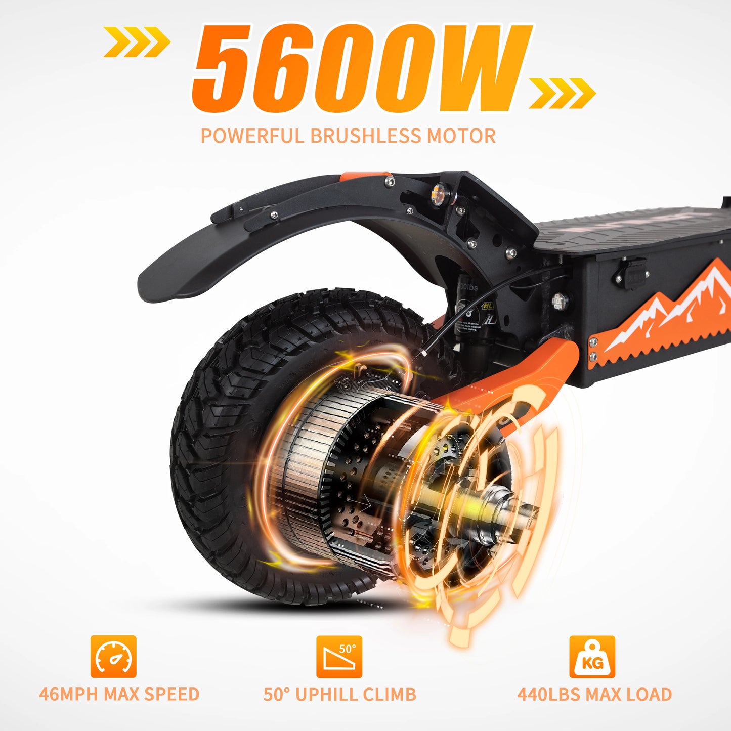 Electric Scooter Dual Motor 5600W Top Speed 50MPH