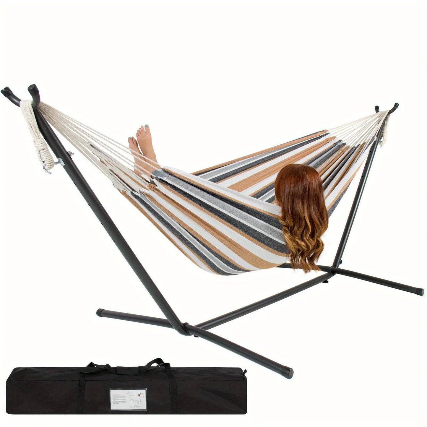 9ft  Double Hammock with Steel Stand Camping Bed