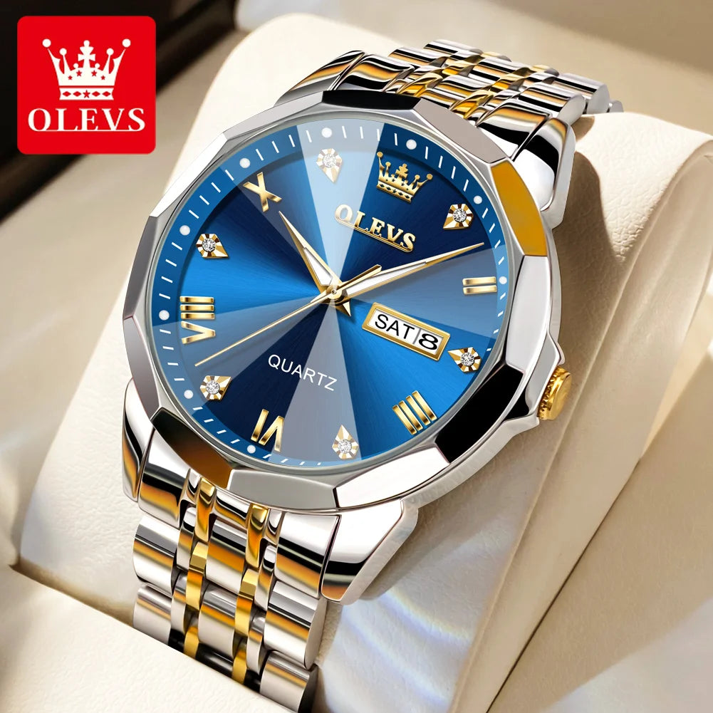 Men's Mirror Quartz Waterproof Luminous Stainless Steel Wristwatch - All About Variety