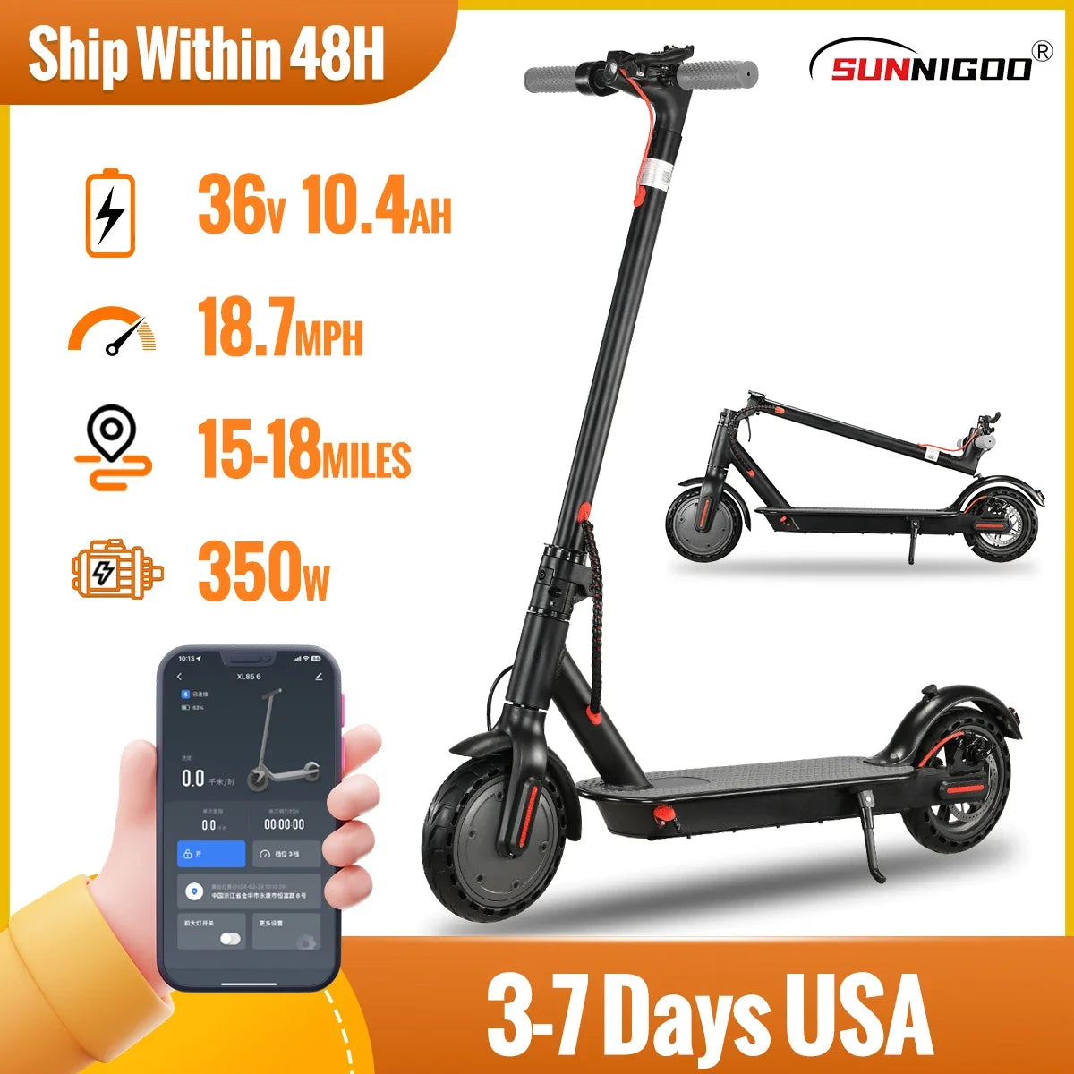 Electric Scooter Long Range 15-18miles Lightweight