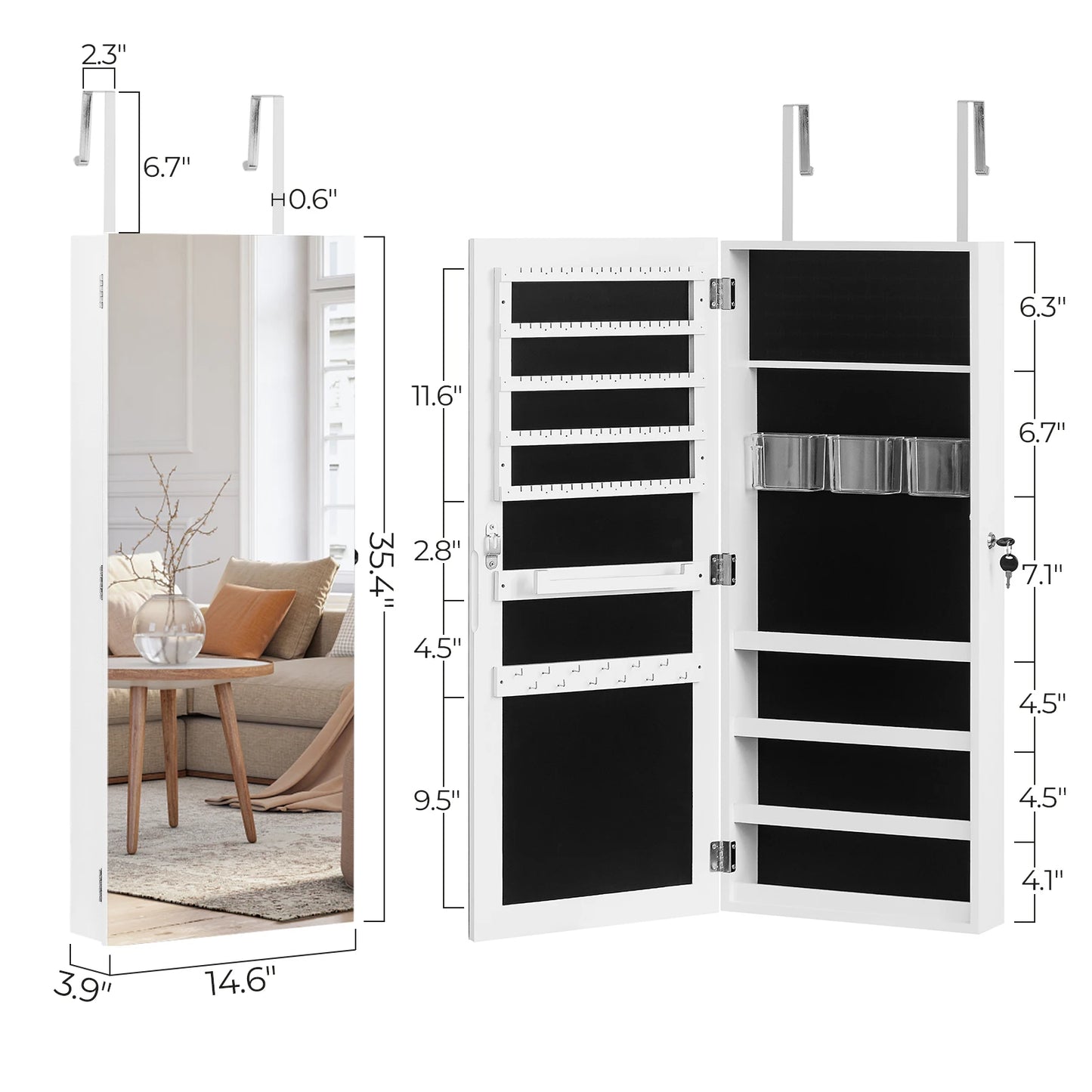 Whole Jewelry Cabinet Armoire with Mirror